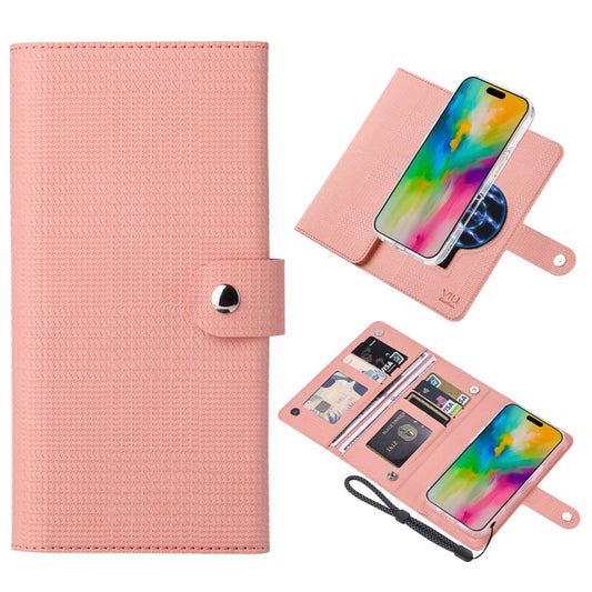 For iPhone 16 ViLi GHA-C Series RFID MagSafe Magnetic Flip Leather Phone Case(Pink) - iPhone 16 Cases by ViLi | Online Shopping South Africa | PMC Jewellery | Buy Now Pay Later Mobicred