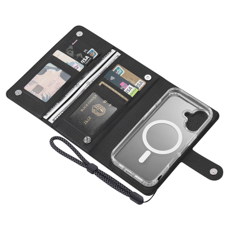 For iPhone 16 Plus ViLi GHA-C Series RFID MagSafe Magnetic Flip Leather Phone Case(Black) - free shipping - PMC TechLife - Order now!