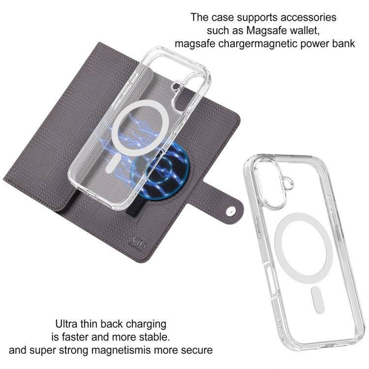For iPhone 16 Pro ViLi GHA-C Series RFID MagSafe Magnetic Flip Leather Phone Case(Grey) - free shipping - PMC TechLife - Order now!