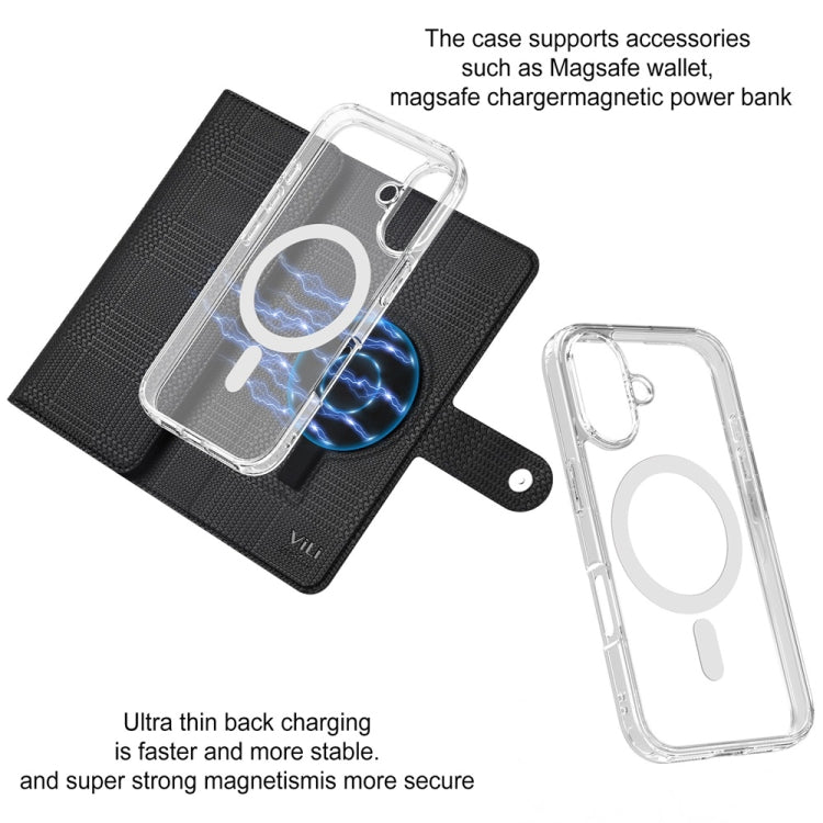 For iPhone 16 Pro ViLi GHA-C Series RFID MagSafe Magnetic Flip Leather Phone Case(Black) - free shipping - PMC TechLife - Order now!