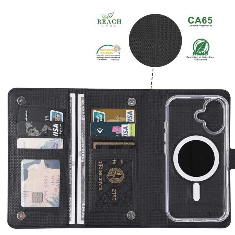 For iPhone 16 Pro Max ViLi GHA-C Series RFID MagSafe Magnetic Flip Leather Phone Case(Black) - iPhone 16 Pro Max Cases by ViLi | Online Shopping South Africa | PMC TechLife | Buy Now Pay Later Mobicred