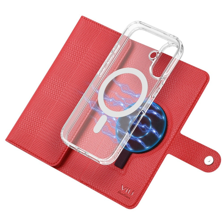 For iPhone 16 Pro Max ViLi GHA-C Series RFID MagSafe Magnetic Flip Leather Phone Case(Red) - free shipping - PMC TechLife - Order now!