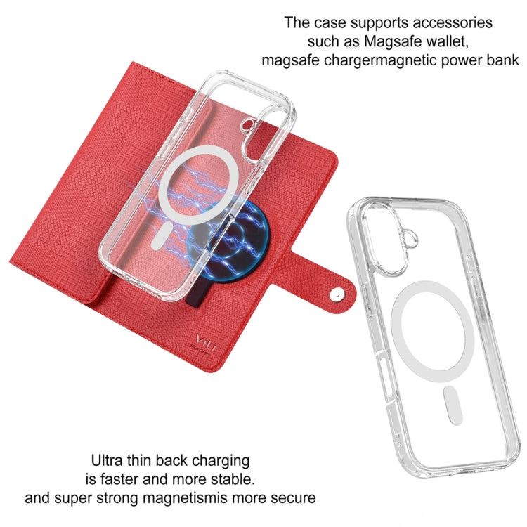 For iPhone 16 Pro Max ViLi GHA-C Series RFID MagSafe Magnetic Flip Leather Phone Case(Red) - free shipping - PMC TechLife - Order now!