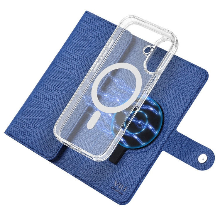 For iPhone 16 Pro Max ViLi GHA-C Series RFID MagSafe Magnetic Flip Leather Phone Case(Blue) - free shipping - PMC TechLife - Order now!