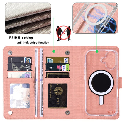 For iPhone 13 ViLi GHA-C Series RFID MagSafe Magnetic Flip Leather Phone Case(Pink) - iPhone 13 Cases by ViLi | Online Shopping South Africa | PMC Jewellery | Buy Now Pay Later Mobicred