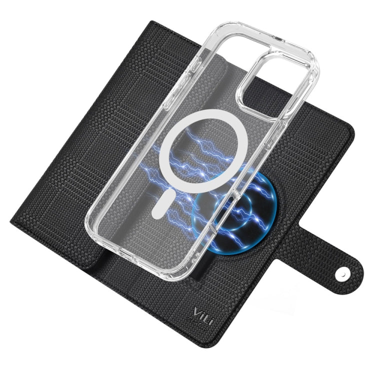 For iPhone 16 Pro ViLi GHB-C Series RFID MagSafe Magnetic Flip Leather Phone Case(Black) - iPhone 16 Pro Cases by ViLi | Online Shopping South Africa | PMC TechLife | Buy Now Pay Later Mobicred