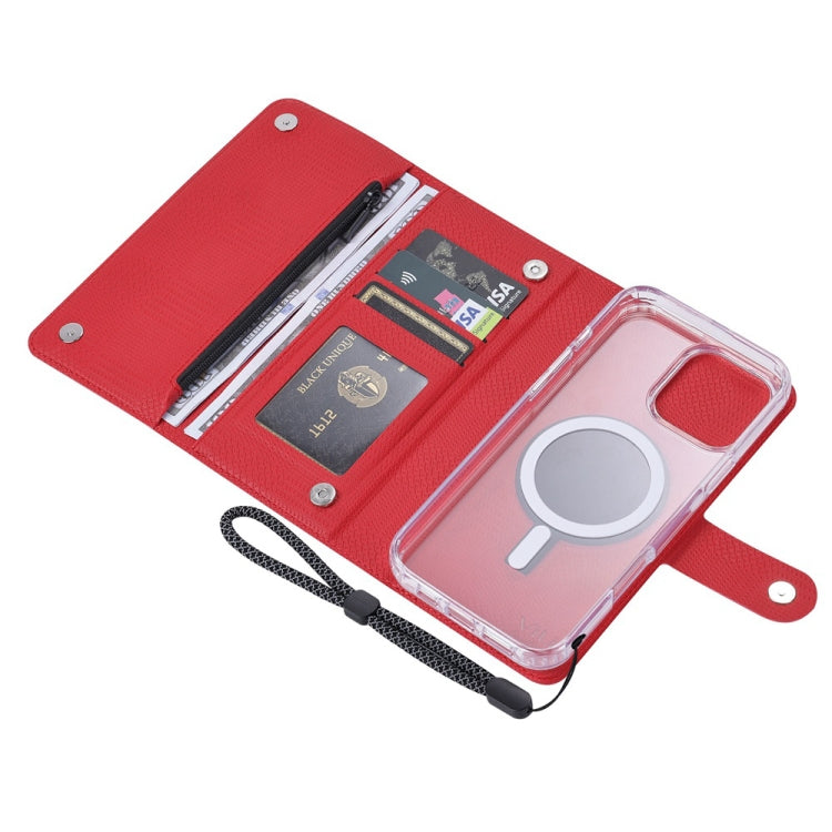 For iPhone 16 Pro ViLi GHB-C Series RFID MagSafe Magnetic Flip Leather Phone Case(Red) - iPhone 16 Pro Cases by ViLi | Online Shopping South Africa | PMC TechLife | Buy Now Pay Later Mobicred