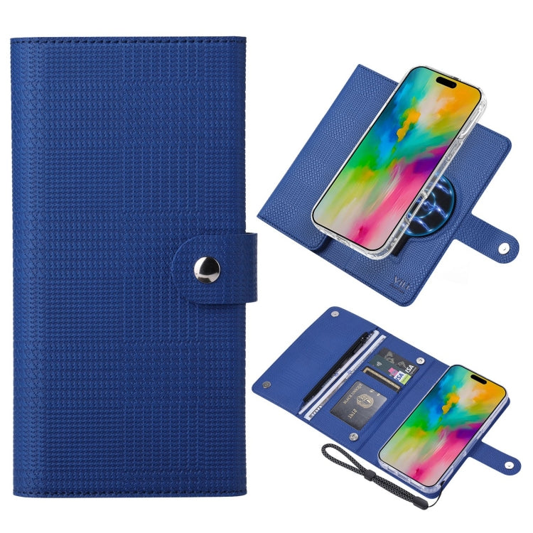 For iPhone 16 Pro ViLi GHB-C Series RFID MagSafe Magnetic Flip Leather Phone Case(Blue) - iPhone 16 Pro Cases by ViLi | Online Shopping South Africa | PMC TechLife | Buy Now Pay Later Mobicred
