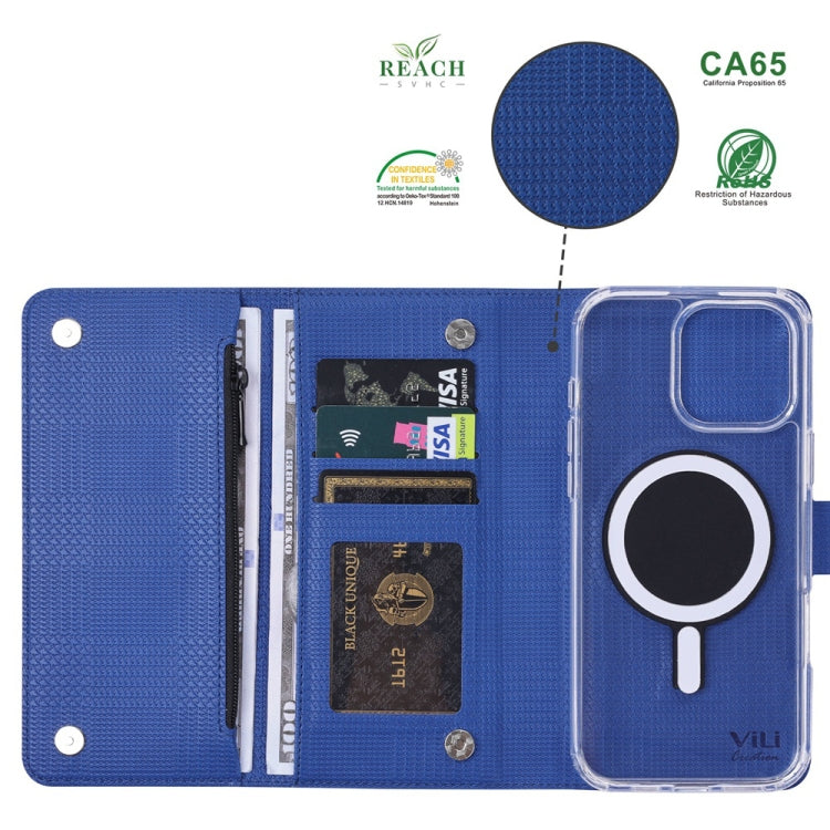 For iPhone 16 Pro ViLi GHB-C Series RFID MagSafe Magnetic Flip Leather Phone Case(Blue) - iPhone 16 Pro Cases by ViLi | Online Shopping South Africa | PMC TechLife | Buy Now Pay Later Mobicred