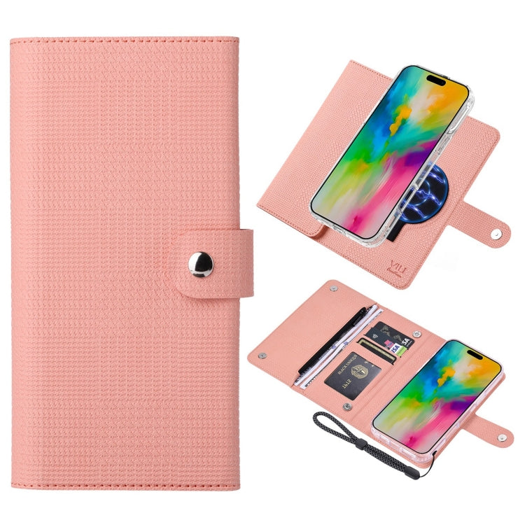 For iPhone 16 Pro Max ViLi GHB-C Series RFID MagSafe Magnetic Flip Leather Phone Case(Pink) - iPhone 16 Pro Max Cases by ViLi | Online Shopping South Africa | PMC Jewellery | Buy Now Pay Later Mobicred