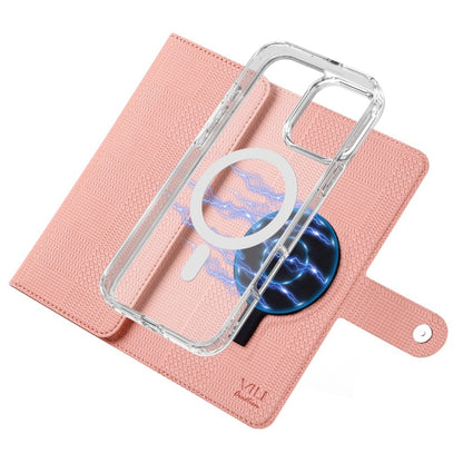 For iPhone 13 Pro Max ViLi GHB-C Series RFID MagSafe Magnetic Flip Leather Phone Case(Pink) - iPhone 13 Pro Max Cases by ViLi | Online Shopping South Africa | PMC Jewellery | Buy Now Pay Later Mobicred