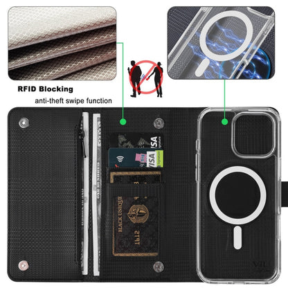 For iPhone 13 Pro ViLi GHB-C Series RFID MagSafe Magnetic Flip Leather Phone Case(Black) - iPhone 13 Pro Cases by ViLi | Online Shopping South Africa | PMC Jewellery | Buy Now Pay Later Mobicred