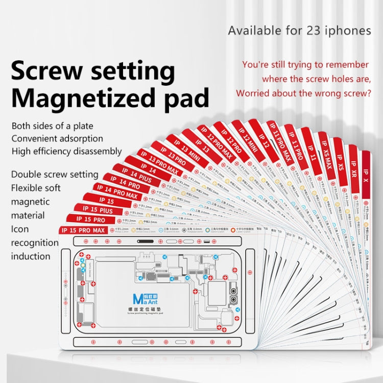 For iPhone 15 MaAnt Double-sided Screw Positioning Flexible Soft Magnetic Pad - Magnetic Screws Mat by MaAnt | Online Shopping South Africa | PMC TechLife | Buy Now Pay Later Mobicred