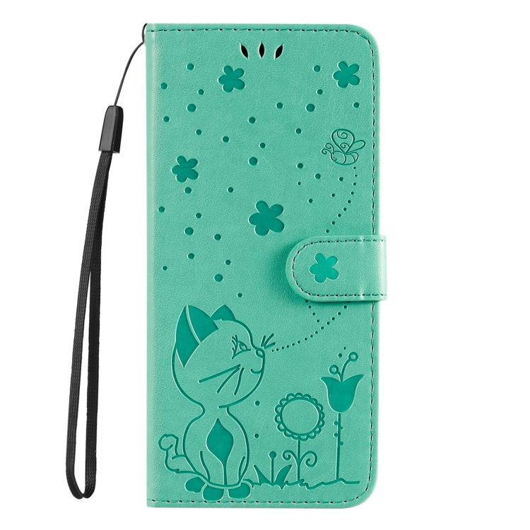 For Samsung Galaxy S25 Ultra 5G Cat and Bee Embossed Flip Leather Phone Case(Green) - Galaxy S25 Ultra 5G Cases by PMC Jewellery | Online Shopping South Africa | PMC Jewellery | Buy Now Pay Later Mobicred