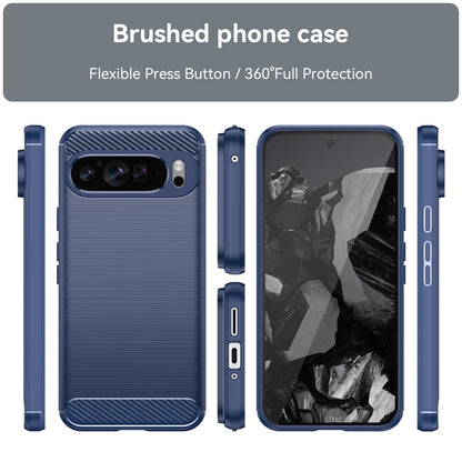 For Google Pixel 9 Pro XL Brushed Texture Carbon Fiber TPU Phone Case(Blue) - Google Cases by PMC Jewellery | Online Shopping South Africa | PMC Jewellery | Buy Now Pay Later Mobicred