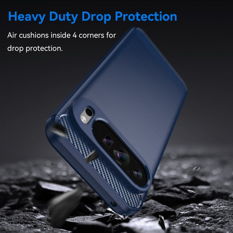 For Google Pixel 9 Pro XL Carbon Fiber Brushed Texture TPU Phone Case(Blue) - Google Cases by PMC TechLife | Online Shopping South Africa | PMC TechLife | Buy Now Pay Later Mobicred