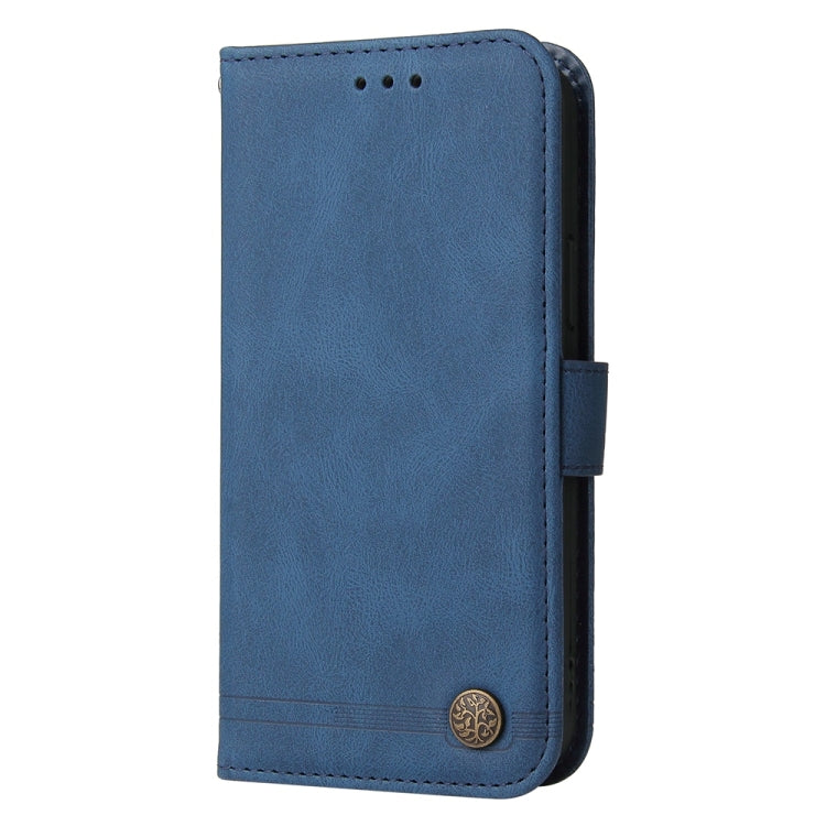 For Samsung Galaxy S25 5G Skin Feel Life Tree Metal Button Leather Phone Case(Blue) - Galaxy S25 5G Cases by PMC Jewellery | Online Shopping South Africa | PMC Jewellery | Buy Now Pay Later Mobicred