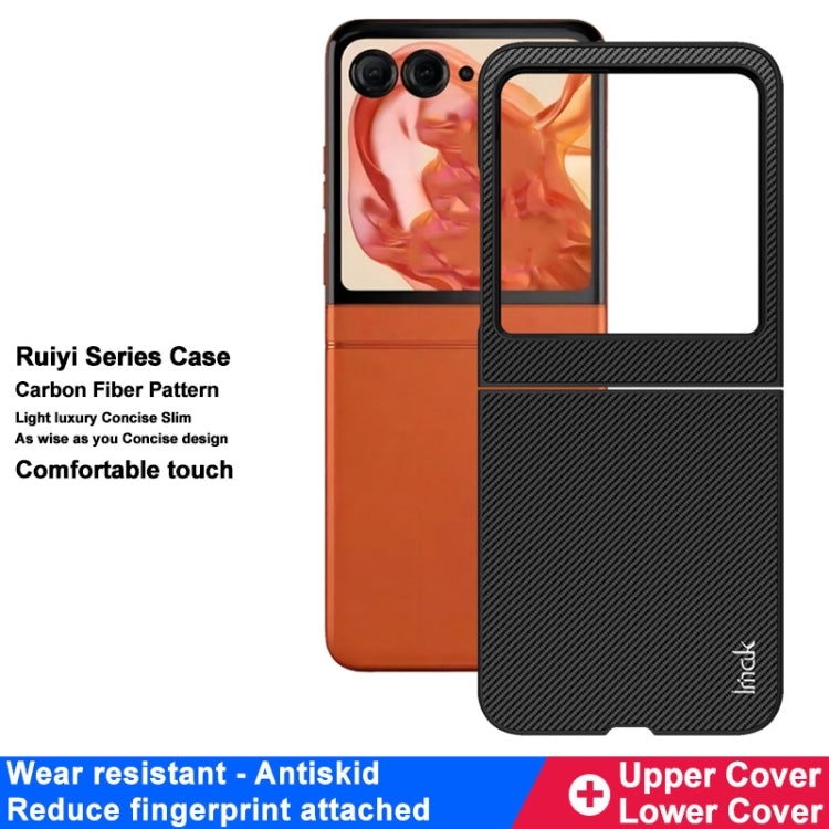 For Motorola Razr 50 / Razr 2024 imak Ruiyi Series Carbon Fiber PU + PC Phone Case - Motorola Cases by imak | Online Shopping South Africa | PMC Jewellery | Buy Now Pay Later Mobicred