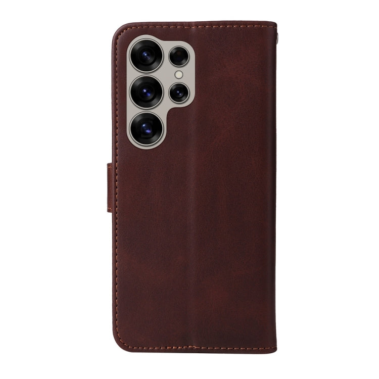 For Samsung Galaxy S25 Ultra 5G Classic Calf Texture Flip Leather Phone Case(Brown) - Galaxy S25 Ultra 5G Cases by PMC Jewellery | Online Shopping South Africa | PMC Jewellery | Buy Now Pay Later Mobicred