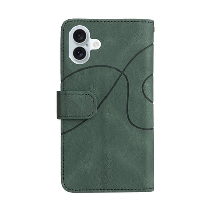 For iPhone 16 Plus Dual-color 9 Card Slots Zipper Wallet Leather Phone Case(Green) - iPhone 16 Plus Cases by PMC Jewellery | Online Shopping South Africa | PMC Jewellery | Buy Now Pay Later Mobicred