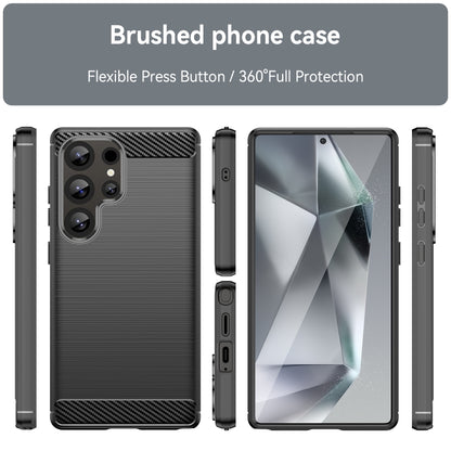 For Samsung Galaxy S25 Ultra 5G Carbon Fiber Brushed Texture TPU Phone Case(Black) - Galaxy S25 Ultra 5G Cases by PMC Jewellery | Online Shopping South Africa | PMC Jewellery | Buy Now Pay Later Mobicred