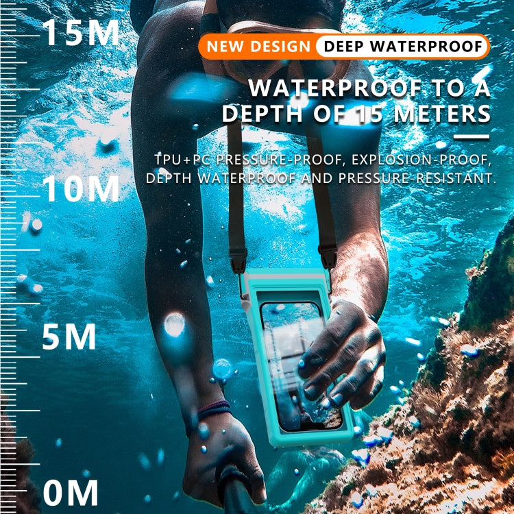 RedPepper 15m Depth Waterproof Phone Diving Pouch with Suction Cup(Grass Blue) - Waterproof Bag by RedPepper | Online Shopping South Africa | PMC Jewellery | Buy Now Pay Later Mobicred