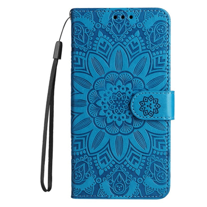 For Samsung Galaxy S25 Ultra 5G Embossed Sunflower Leather Phone Case(Blue) - Galaxy S25 Ultra 5G Cases by PMC Jewellery | Online Shopping South Africa | PMC Jewellery | Buy Now Pay Later Mobicred