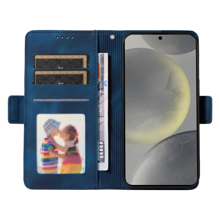 For Samsung Galaxy S25 5G Embossed Rhombus Starry Leather Phone Case(Blue) - Galaxy S25 5G Cases by PMC TechLife | Online Shopping South Africa | PMC TechLife | Buy Now Pay Later Mobicred