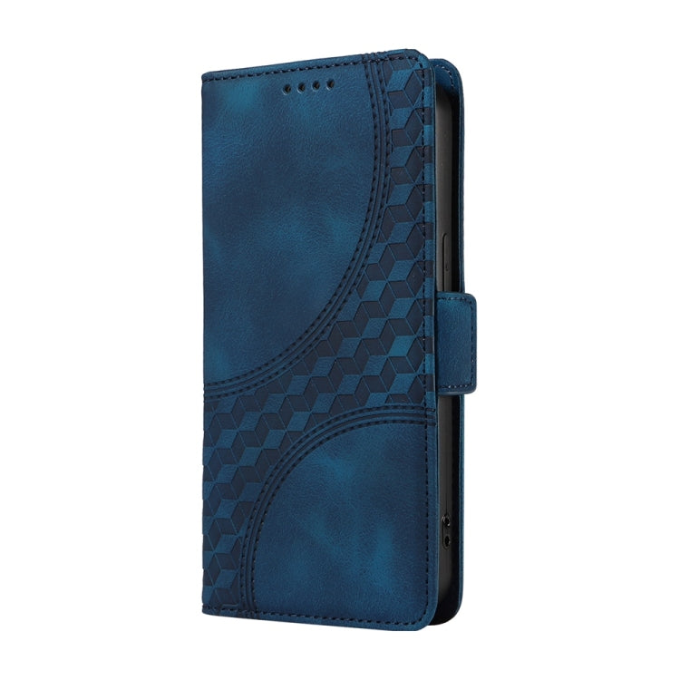 For Samsung Galaxy S25+ 5G Embossed Rhombus Starry Leather Phone Case(Blue) - Galaxy S25+ 5G Cases by PMC TechLife | Online Shopping South Africa | PMC TechLife | Buy Now Pay Later Mobicred