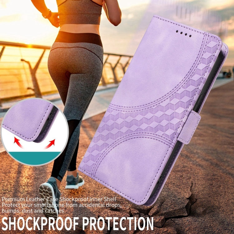 For Samsung Galaxy S25+ 5G Embossed Rhombus Starry Leather Phone Case(Purple) - Galaxy S25+ 5G Cases by PMC Jewellery | Online Shopping South Africa | PMC Jewellery | Buy Now Pay Later Mobicred