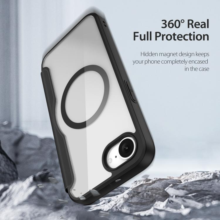 For iPhone 16e DUX DUCIS Skin X Pro Series MagSafe Ring Holder Leather Phone Case(Black) - iPhone 16e Cases by DUX DUCIS | Online Shopping South Africa | PMC TechLife | Buy Now Pay Later Mobicred