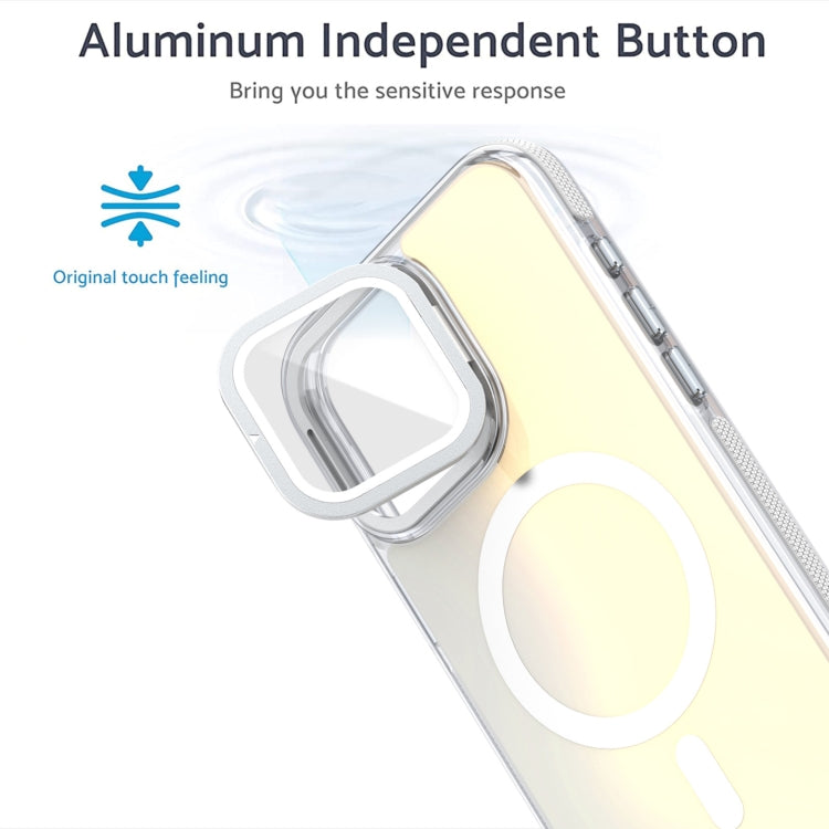 For iPhone 16 Pro Max MagSafe Gradient Color Lens Film Phone Case with Lens Fold Holder(Orange) - iPhone 16 Pro Max Cases by PMC TechLife | Online Shopping South Africa | PMC TechLife | Buy Now Pay Later Mobicred