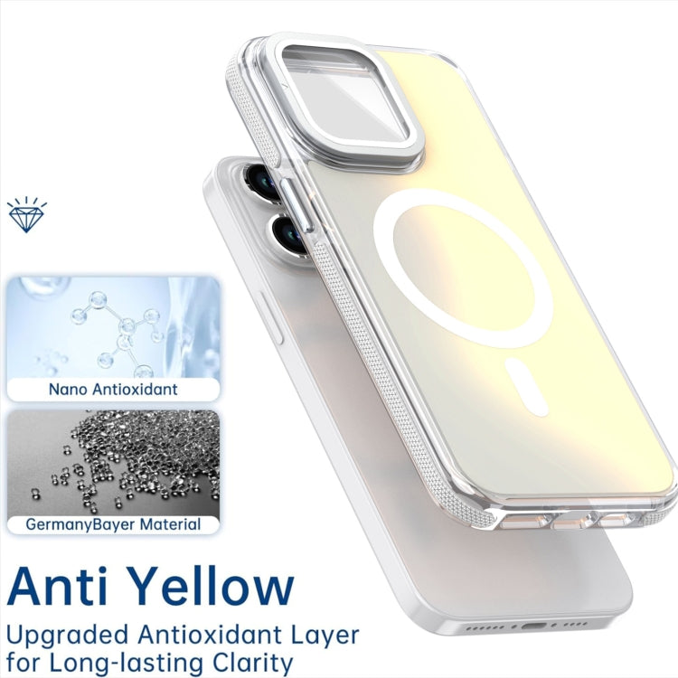 For iPhone 16 Pro Max MagSafe Gradient Color Lens Film Phone Case with Lens Fold Holder(Orange) - iPhone 16 Pro Max Cases by PMC TechLife | Online Shopping South Africa | PMC TechLife | Buy Now Pay Later Mobicred
