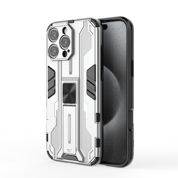 For iPhone 16 Pro Max Supersonic PC + TPU Holder Phone Case(White) - iPhone 16 Pro Max Cases by PMC TechLife | Online Shopping South Africa | PMC TechLife | Buy Now Pay Later Mobicred