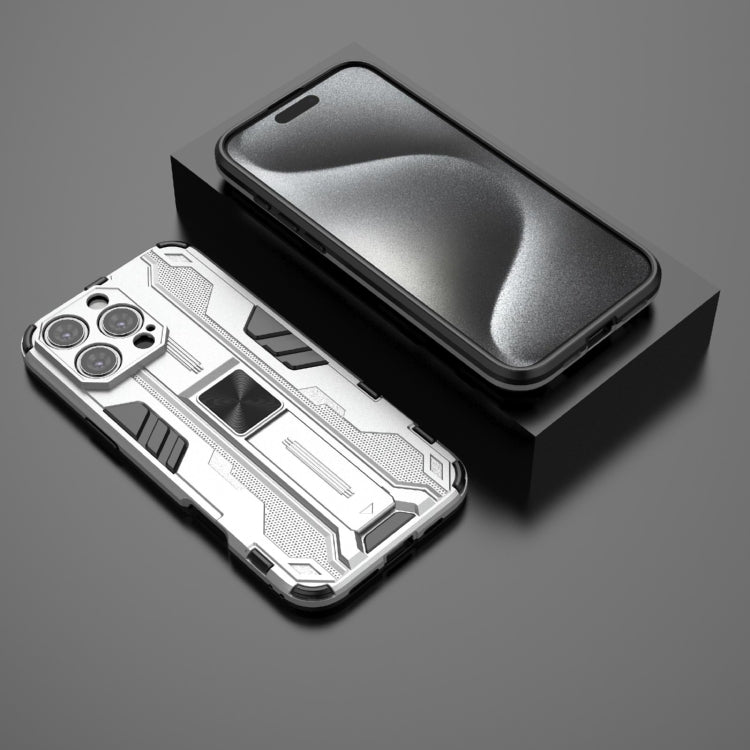 For iPhone 16 Pro Max Supersonic PC + TPU Holder Phone Case(White) - iPhone 16 Pro Max Cases by PMC TechLife | Online Shopping South Africa | PMC TechLife | Buy Now Pay Later Mobicred