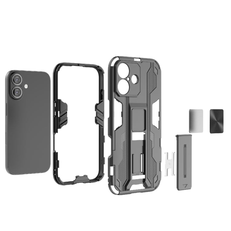 For iPhone 16 Supersonic PC + TPU Holder Phone Case(Grey) - free shipping - PMC TechLife - Order now!