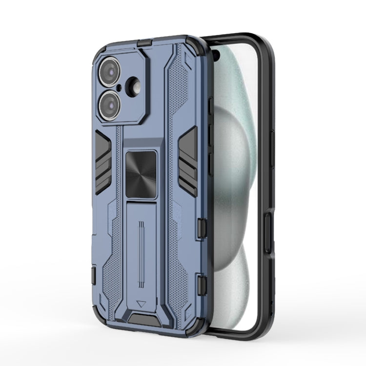 For iPhone 16 Supersonic PC + TPU Holder Phone Case(Blue) - iPhone 16 Cases by PMC TechLife | Online Shopping South Africa | PMC TechLife | Buy Now Pay Later Mobicred