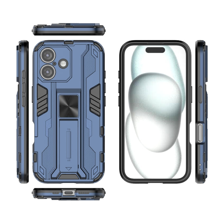 For iPhone 16 Supersonic PC + TPU Holder Phone Case(Blue) - iPhone 16 Cases by PMC TechLife | Online Shopping South Africa | PMC TechLife | Buy Now Pay Later Mobicred