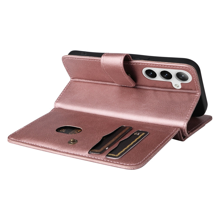 For Samsung Galaxy S25 / S24 5G Multi-Function Wallet 10 Card Slots Leather Phone Case(Rose Gold) - Galaxy S25 5G Cases by PMC Jewellery | Online Shopping South Africa | PMC Jewellery | Buy Now Pay Later Mobicred