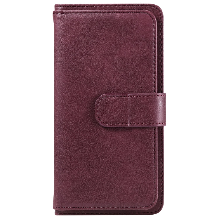 For Redmi K70 Multi-Function Wallet 10 Card Slots Leather Phone Case(Claret) - free shipping - PMC Jewellery - Order now!