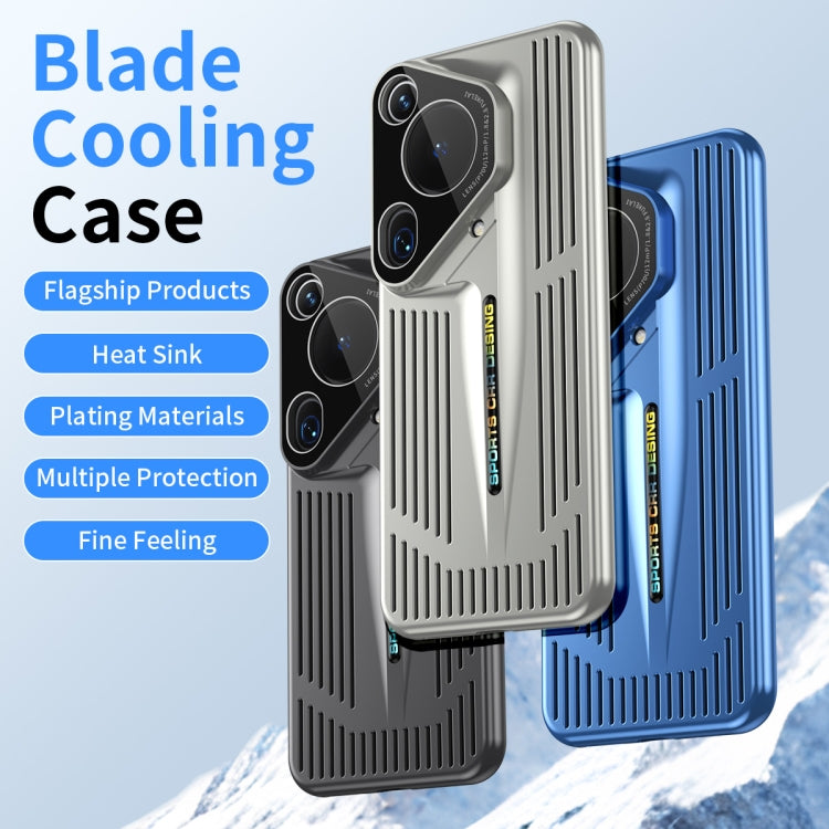 For Huawei Pura 70 Ultra Blade Cooling PC Full Coverage Phone Case(Cyan) - Huawei Cases by PMC Jewellery | Online Shopping South Africa | PMC Jewellery | Buy Now Pay Later Mobicred
