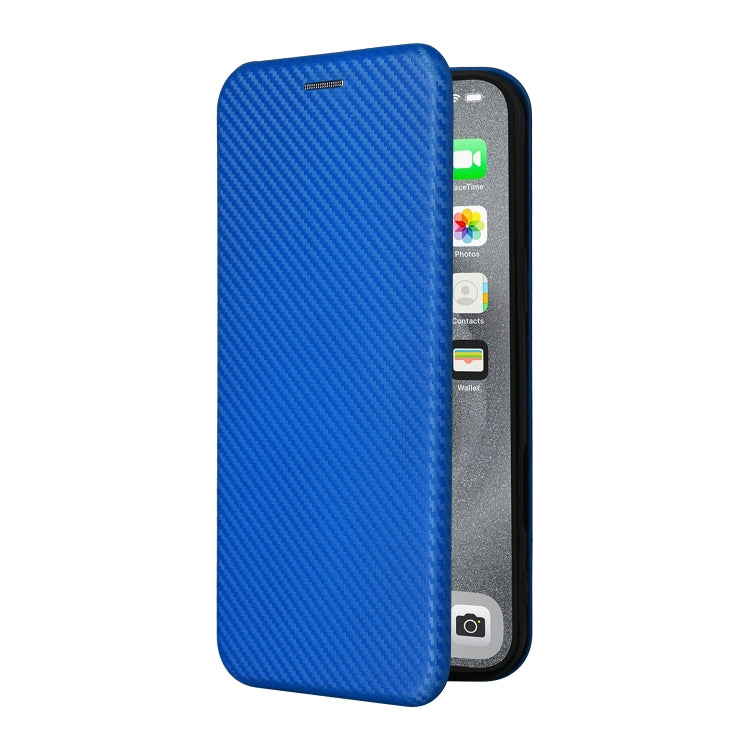 For iPhone 16 Pro Carbon Fiber Texture Flip Leather Phone Case(Blue) - iPhone 16 Pro Cases by PMC Jewellery | Online Shopping South Africa | PMC Jewellery | Buy Now Pay Later Mobicred