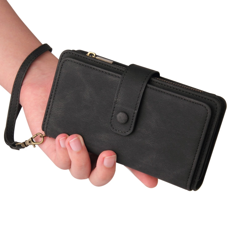 For Redmi K70 Skin Feel Multi Card Slots Zipper Wallet Leather Phone Case(Black) - Xiaomi Cases by PMC Jewellery | Online Shopping South Africa | PMC Jewellery | Buy Now Pay Later Mobicred