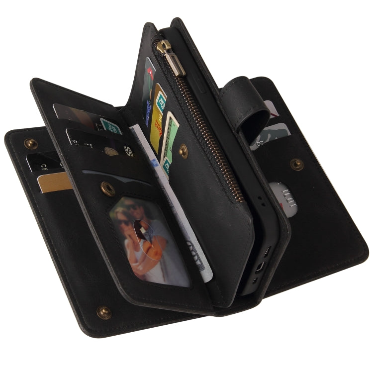 For Honor 200 Skin Feel Multi Card Slots Zipper Wallet Leather Phone Case(Black) - Honor Cases by PMC TechLife | Online Shopping South Africa | PMC TechLife | Buy Now Pay Later Mobicred