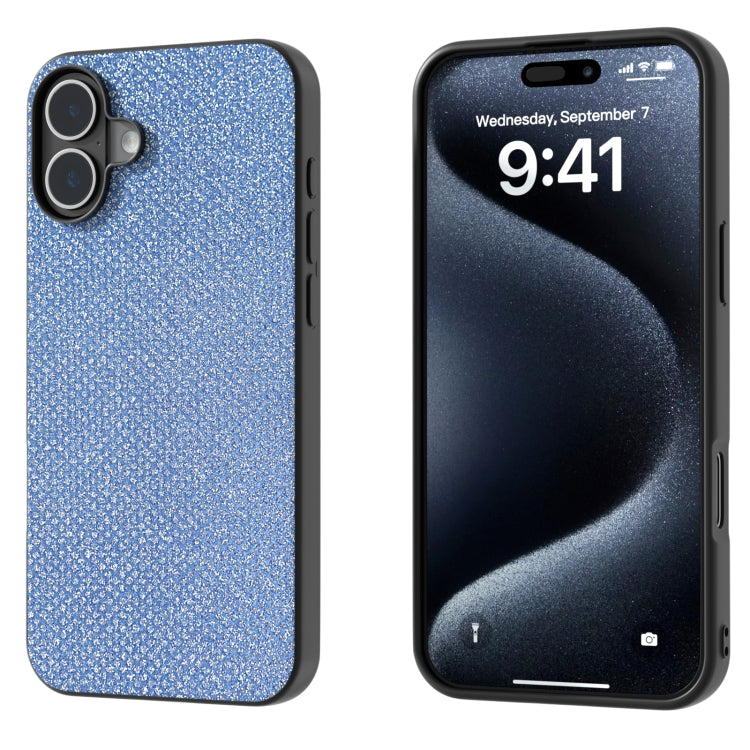 For iPhone 16 Diamond Black Frame Phone Case(Sapphire Blue) - iPhone 16 Cases by PMC TechLife | Online Shopping South Africa | PMC TechLife | Buy Now Pay Later Mobicred