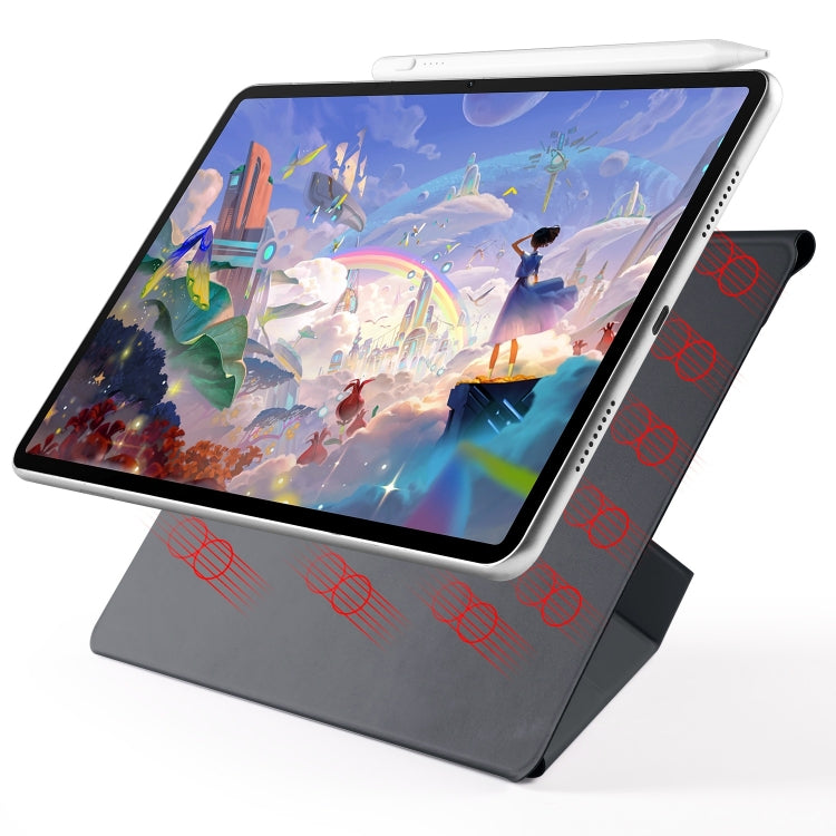 For Huawei MatePad Air 11.5 2023 Fixed Buckle Magnetic Deformation Leather Tablet Case(Black) - Huawei by PMC TechLife | Online Shopping South Africa | PMC TechLife | Buy Now Pay Later Mobicred