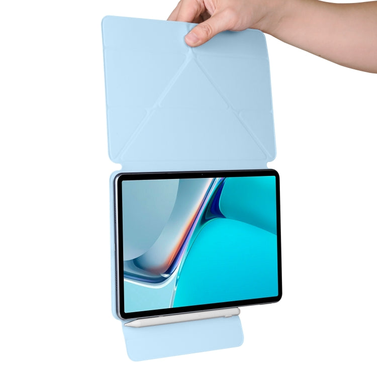 For Huawei MatePad 11 2021 Fixed Buckle Magnetic Deformation Leather Tablet Case(Ice Blue) - free shipping - PMC TechLife - Order now!