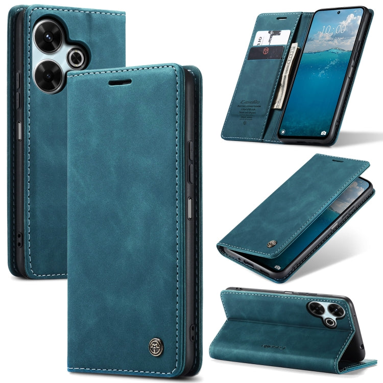 For Redmi 13 CaseMe 013 Multifunctional Horizontal Flip Leather Phone Case(Blue) - Redmi 13 Cases by CaseMe | Online Shopping South Africa | PMC Jewellery | Buy Now Pay Later Mobicred