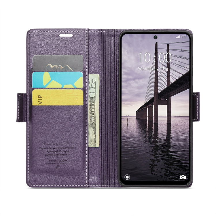 For Redmi 13 CaseMe 023 Butterfly Buckle Litchi Texture RFID Anti-theft Leather Phone Case(Pearly Purple) - Redmi 13 Cases by CaseMe | Online Shopping South Africa | PMC Jewellery | Buy Now Pay Later Mobicred