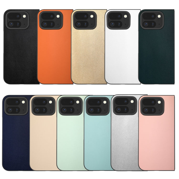For Google Pixel 9 Pro Fold PU Leather Black Frame Full Coverage Phone Case(Black) - Google Cases by PMC TechLife | Online Shopping South Africa | PMC TechLife | Buy Now Pay Later Mobicred